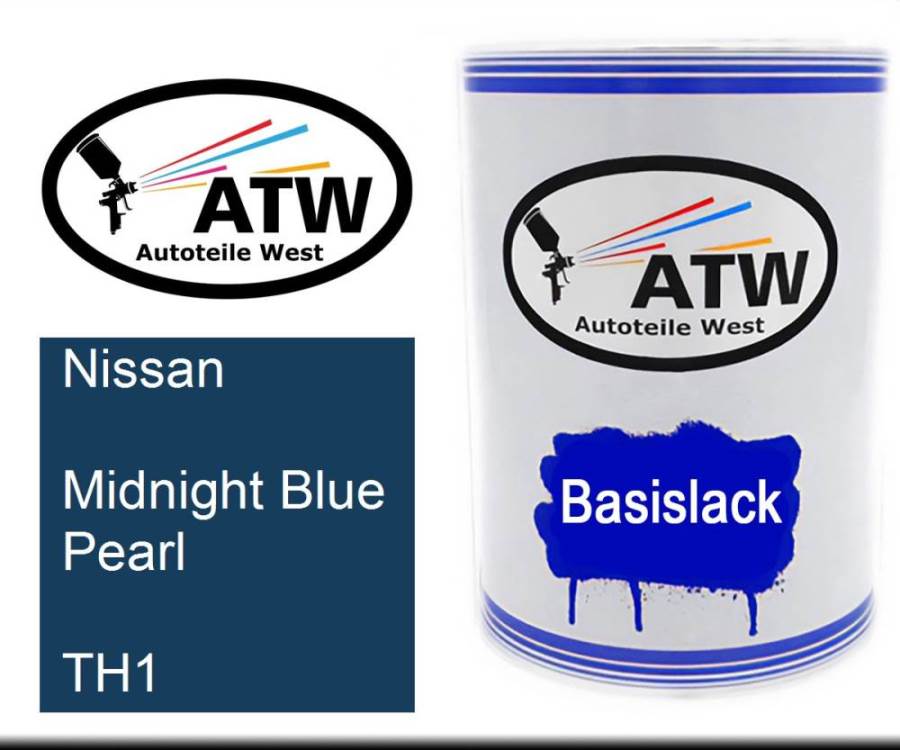 Nissan, Midnight Blue Pearl, TH1: 500ml Lackdose, von ATW Autoteile West.